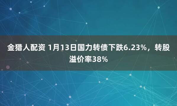 金猎人配资 1月13日国力转债下跌6.23%，转股溢价率38%